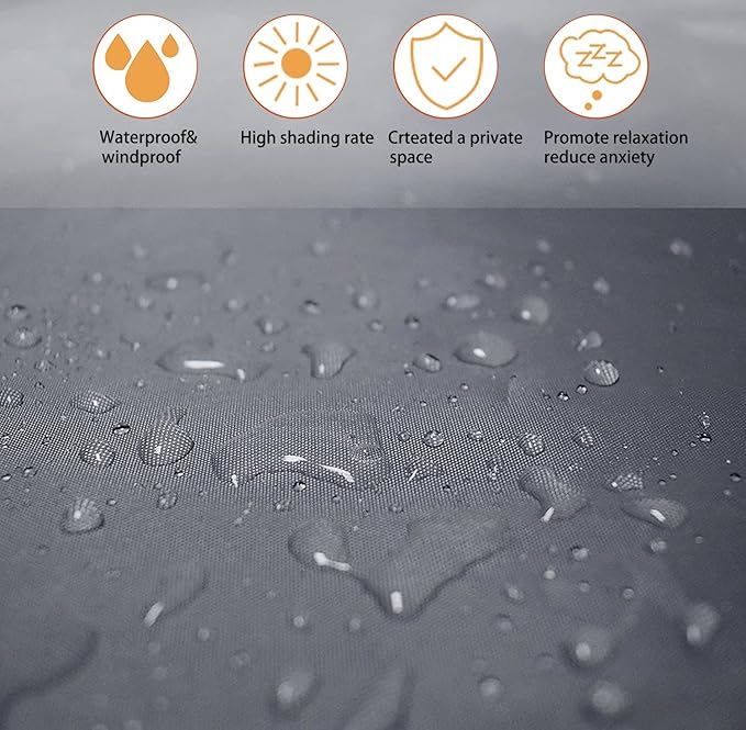 36Inch Wire Dog Crate Cover,Durable Windproof Privacy Polyester Pet Kennel Covers,Breathable Blackout Cover for 1/2/3 Door Dog Cage. (36" L x 23" W x 25" H,Grey)