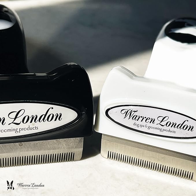 Deshedding Dog Brush by Warren London | Stainless Steel Deshedding Tool | Short Hair - Medium