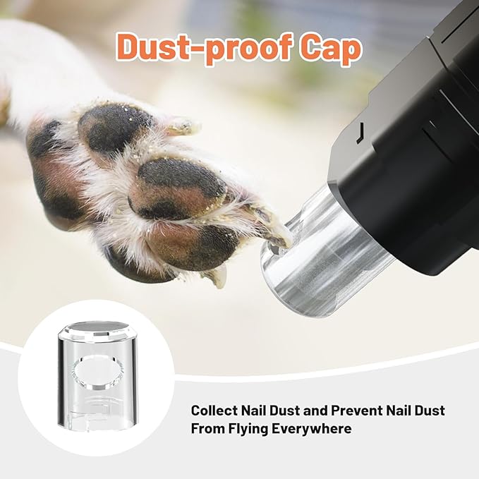 NUMINA Dog Nail Grinder with 2 LED Light 3-Speed Professional Electric Rechargeable Pet Nail Trimmer Quiet Painless Paws Grooming & Smoothing for Small Medium Large Dogs & Cats (Black)