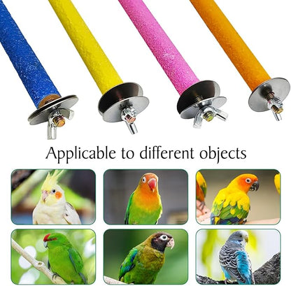 Hamiledy Bird Grinding Perch for Parrots Sand Bird Perches Claw Trim Cage Perches for Parakeets Cockatiels Lovebirds Canaries Green Cheeked Conures and Similarly Sized Birds(8 Pcs 0.78 in Diameter)