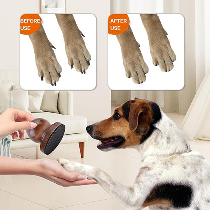 Dog Nail File Dog Scratch Board for Nails Wooden Handicraft Cat Dog Nail Scratch Pad with 4 Pcs Replaceable Sandpaper Dog Trainning Accessories Stress Free Nail Filing for Dogs(Coffee)