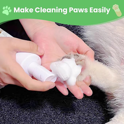 Dog Paw Care Kit | Dog Paw Cleaner for Dogs & Cats (6.8oz) | Dandelion No Rinse Clean Paws Foaming Cleanser | Pet Paw Cleaner Foot Washer w/Natural Lick Safe Dog Paw Pad Blam Stick(2.4 oz)