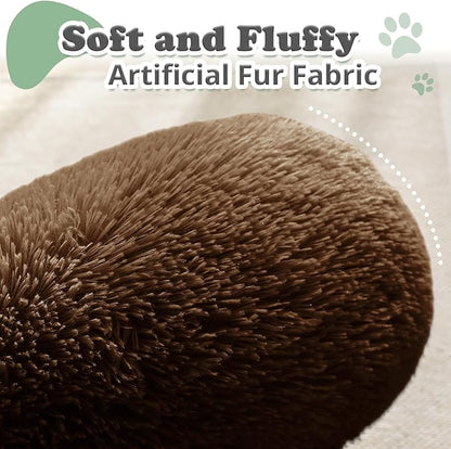 JOLLYVOGUE Dog Beds, Calming Small Dog Bed, Anti-Anxiety Dog Bed for Small Dogs, Fluffy Donut Dog Bed, Cozy Dog Cat Cushion Bed for Small Medium Dogs and Cats (20")