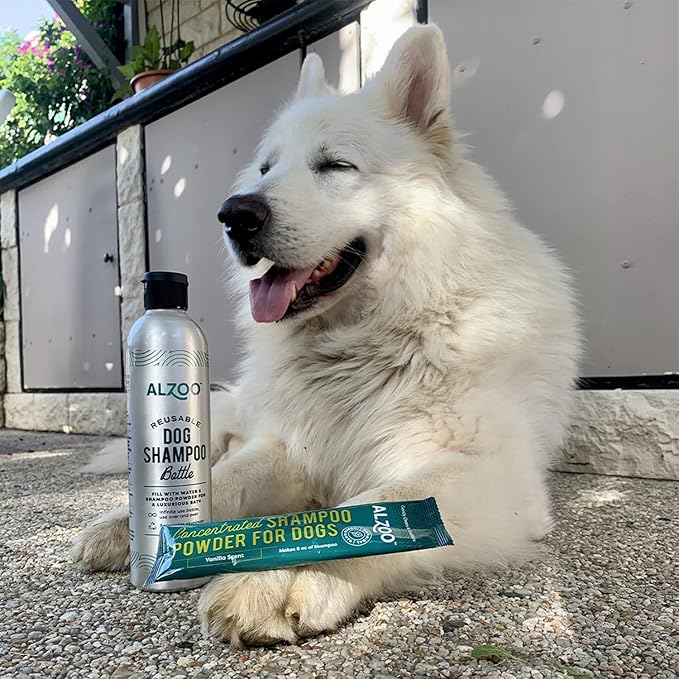 Concentrated Shampoo Powder for Dogs, Specially Formulated for Dogs with Sensitive Skin, 100% Plant-Based Active Ingredients, Vanilla Fragrance, Pack of 2