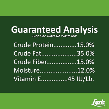 Lyric Fine Tunes Wild Bird Seed - No Waste Bird Food Mix - Attracts Bluebirds, Finches, Chickadees & More - 15 lb. Bag