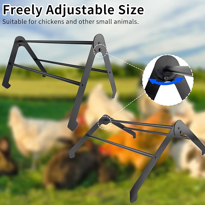 Adjustable Chicken Perch for Coop, Chicken Perches Roosting Bar, Metal Chick Roosting Bars for Brooder, Chicken Roosting Perch, Baby Chick Toys Training Perches for Hens Birds, Black
