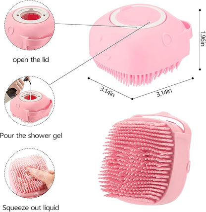 7PCS Pet Grooming Bath Brush Set Dog Shampoo Brush Dog Shower Scrubber Self Cleaning Slicker Brush for Short-haired pet Wash Towel