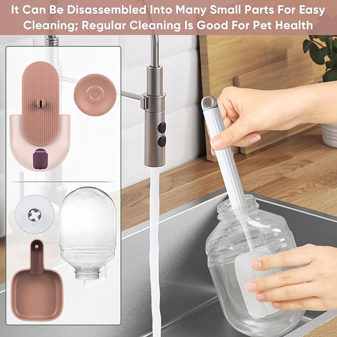 28oz Hanging Automatic Water Dispenserï¼_abbit Water Bottle,Bunny Guinea Pig Ferret Water Bowl for Cage,Suitable for Small Animal Puppies(Cage Grid Spacing Over 1.2'')