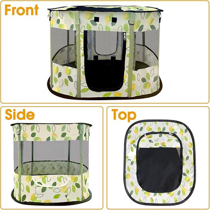 Portable Pet Playpen, Foldable Collapsible Cats Exercise Enclosure Pen Tents Cat Delivery Isolation Room Dog Crates Kennel House Great for Indoor Outdoor Travel Use Pets Kitten Puppy Rabbit