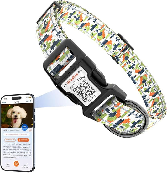 Reflective Dog Collars for Puppy Soft Nylon Camo Green Sized XS