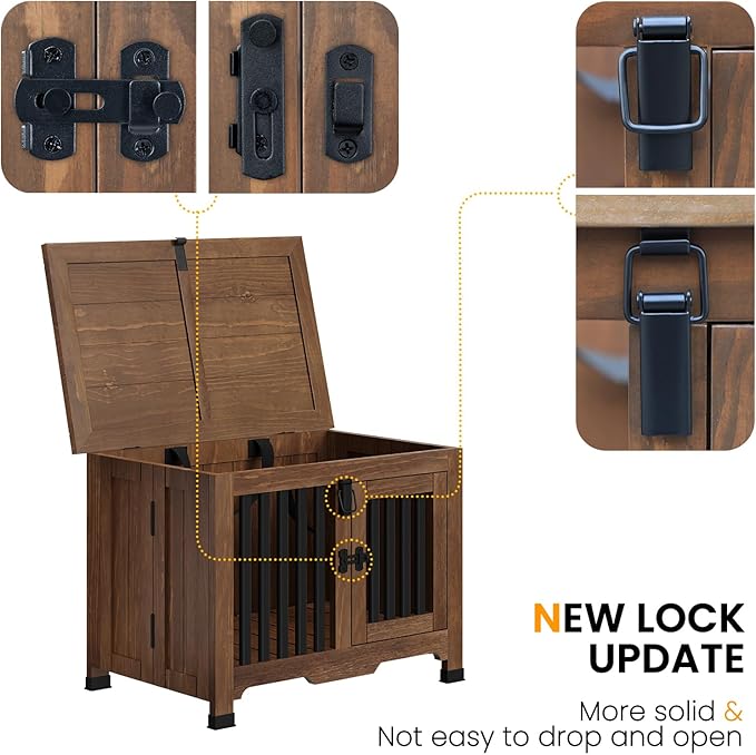 Wooden Dog Crate Furniture,Foldable and Portable Dog Kennel Furniture Indoor,Decorative Dog Crate End Table No Assembly.(Medium,Maroon)