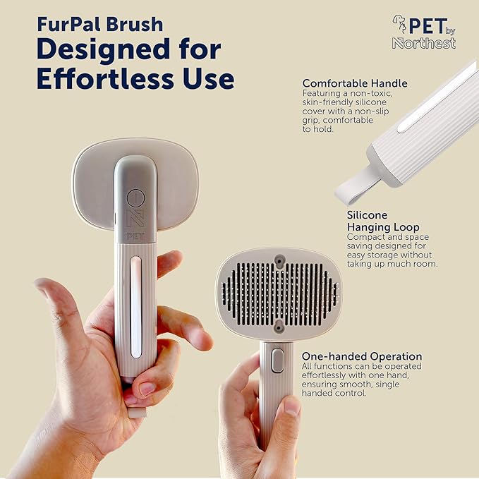 MultiFunctional Pet Brush, Dog Brush for Shedding, Cat Brush for Shedding, Grooming & Hair Removal, Deshedding Dog Brush, Vib Massage, Neg. Ion Tech, UV light for tick detection, pet chase light.