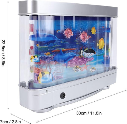 LED Tropical Fish Aquarium Night Light - Mini Artificial Aquarium with Moving Fish for Kids Baby - Unique Home Decor Gift