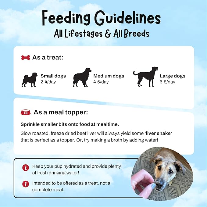 Zora's Best Friendz 100% Human Grade Freeze Dried Beef Liver Dog Treats, 3 oz. - Small, Medium & Large Dogs, Healthy, Grain-Free, Gluten-Free, No Preservatives, Made in The USA (8 Pack, Beef Liver)