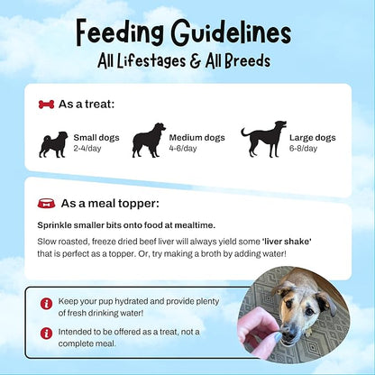 Zora's Best Friendz 100% Human Grade Freeze Dried Beef Liver Dog Treats, 3 oz. - Small, Medium & Large Dogs, Healthy, Grain-Free, Gluten-Free, No Preservatives, Made in The USA (8 Pack, Beef Liver)