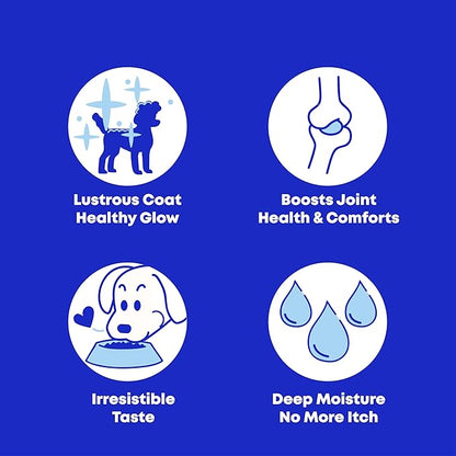 Wild Alaskan Salmon & Pollock Oil for Dogs – Itchy Skin, Shedding, Allergy & Joint Relief – NASC Certified Omega 3s – 16oz Liquid Food Topper – Club Hachiko