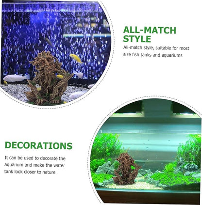 Zerodeko Fish Tank Tree Trunk Decoration, Aquarium Tree face décor Ornaments for Fish Tank, Resin Old Man Figurine for Freshwater Saltwater, Aquarium Betta Fish Decoration