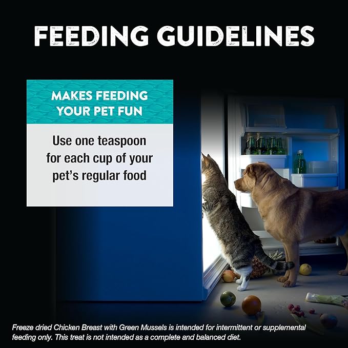 Northwest Naturals Freeze-Dried Chicken Breast with Green Lipped Mussels - Functional Topper - for Dogs and Cats - Limited Ingredients, Human Grade, All Natural - 5 Oz (Pack of 2)