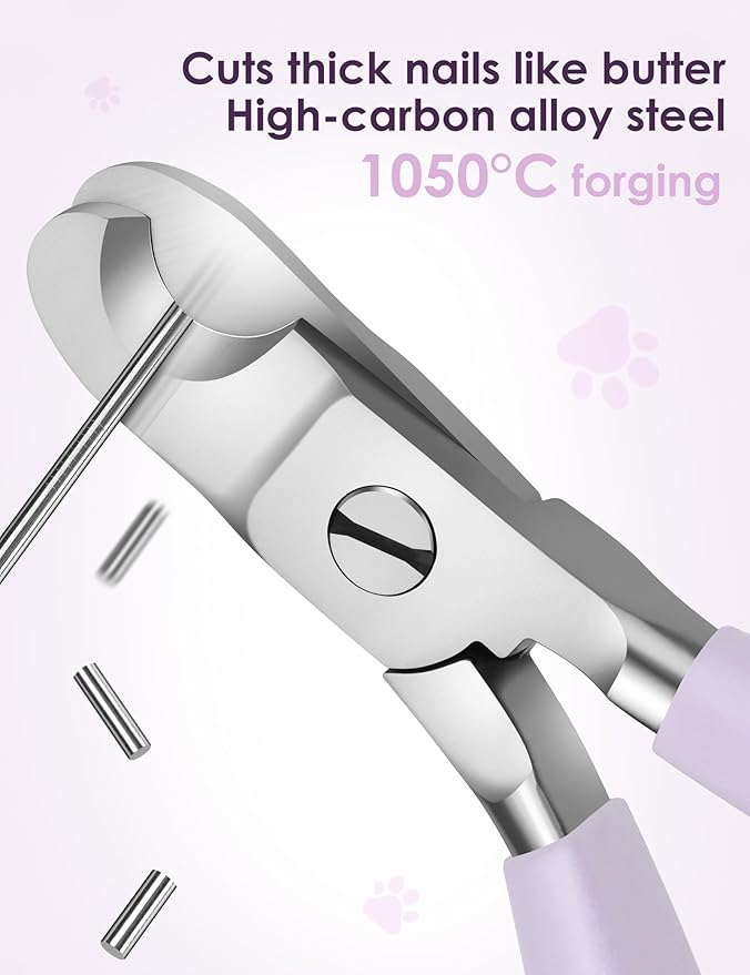 Heavy Duty Dog Nail Clippers -_uts Thick Nails Like Butter__pgraded Large Opening Professional Toenail Trimmer Razor Sharp Blade for Medium to Giant Breed (Purple)