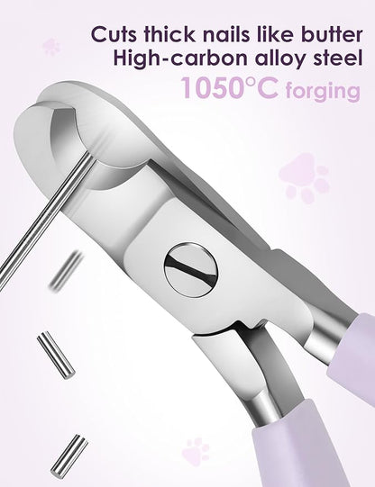 Heavy Duty Dog Nail Clippers -_uts Thick Nails Like Butter__pgraded Large Opening Professional Toenail Trimmer Razor Sharp Blade for Medium to Giant Breed (Purple)