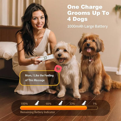 Dog Clippers Grooming Kit with 4 in 1 Tools, Cordless Dog Paw Trimmer & IPX7 Waterproof & Dogs Nail Grinder, Low Noise Quiet Design with Silicone Grip for Dogs and Cats