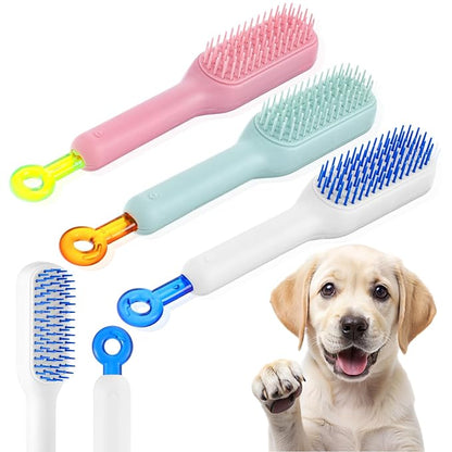 3 Pcs Dog Brushes for Grooming, Pet Hair Grooming Brush for Short Haired Cats Dogs Professional Dog and Cat Brush for Shedding Ideal for Small and Long Haired Dogs (Pink, Blue, White)