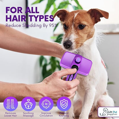 GM Pets Self Cleaning Grooming Brush | This is The Best Dog and Cat Brush for Shedding and Grooming | Our Pet Brushes Are Suitable for All Hair Lengths (Sensitive Skin Small)