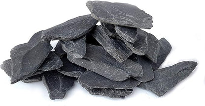 Natural Slate Stone 3 to 5 inch Rocks for Miniature and Fairy Garden, Aquascaping Aquariums, Reptile enclosures & Model Railroad. (5lbs)