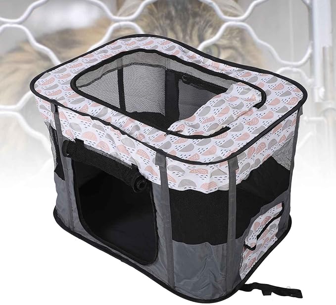 Dog Playpen, Foldable Pet Playpen Portable Cat Enclosed Playpen Cage Kennel Tent Crate with Storage Bag for Kitten Puppy Indoor Outdoor Travel Camping