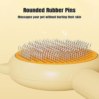 2Pcs Magic Pet Grooming Brush with Release Button for Shedding, Self Cleaning Slicker Comb for Long or Short Hair Cats and Dogs