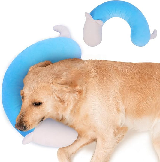 Pet Pillow, Dog Neck Pillow,Dog Pillows for Medium Dogs,Calming Pillow for Dogs, Soft Cat Pillow,Improve Relief Dog Sleeping Pillow,Machine Washable Pet U-Shaped Pillow,Purple,L