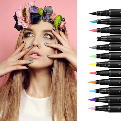 Dog Nail Polish Pen, 12 Colors Pet Nail Polish Set to DIY Beautiful Dog Nails Ideas Dog Nail Polish Pens Quick Dry Creative Dog Accessories Nail Polish Pens.