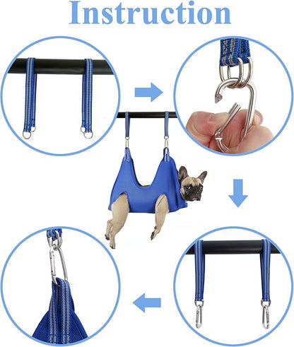 Pet Dog Grooming Hammock Harness, Dog Nail Hammock Hanger Restraint Bag with Nail Clipper/Trimmer, Dog Grooming Sling Holder Helper for Nail Trimming/Clipping/Cutting