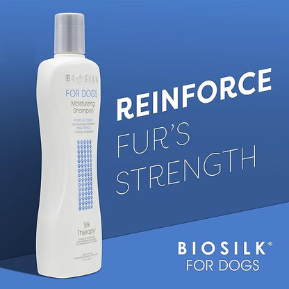 BioSilk for Dogs Silk Therapy Moisturizing Shampoo | Best Moisturizing Shampoo for All Dogs And Dogs With Dry, Itchy, and Sensitive Skin | 12 Oz Dog Shampoo - 2 Pack