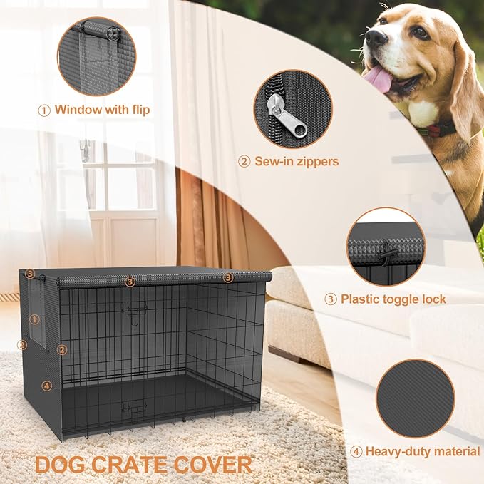 Dog Kennel Cover,Crate Covers for Dog Cages,Crate Cover 24 30 36 42 48-inch,Dog cage Cover,Waterproof Dog Crate Cover,Dog Kennel Cover,Dog Enclosure Covers,Dog Crate Covers Large and Small