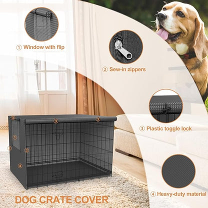 Dog Kennel Cover,Crate Covers for Dog Cages,Crate Cover 24 30 36 42 48-inch,Dog cage Cover,Waterproof Dog Crate Cover,Dog Kennel Cover,Dog Enclosure Covers,Dog Crate Covers Large and Small