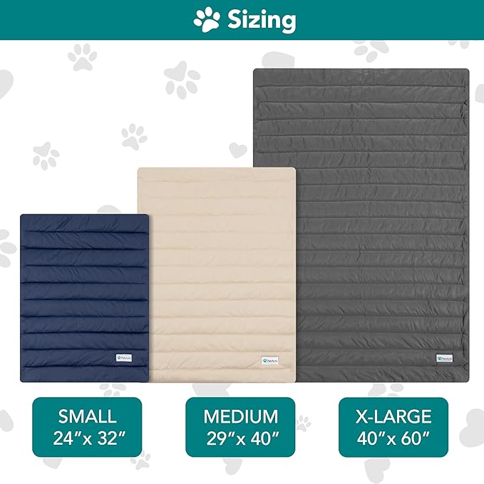 PetAmi Cooling Mat for Dog, Premium Pet Cooling Blanket for Crate Kennel, Indoor Cat Cool Sleeping Pad, Q-MAX Cold Sofa Couch Cover for Summer, Gray/Light Grey, Large (40x60)