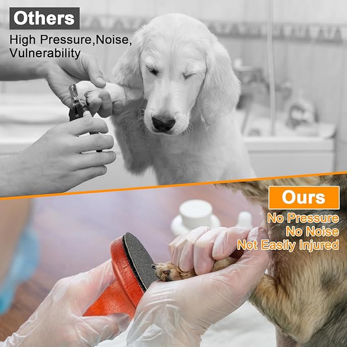 Dog Nail File, Portable Dog Nail Scratch Board, Solid Wood Pet Nail File with 4 PCS Sandpaper, Stress Free Dog Scratch Pad for Polishing Cat and Dog Nails