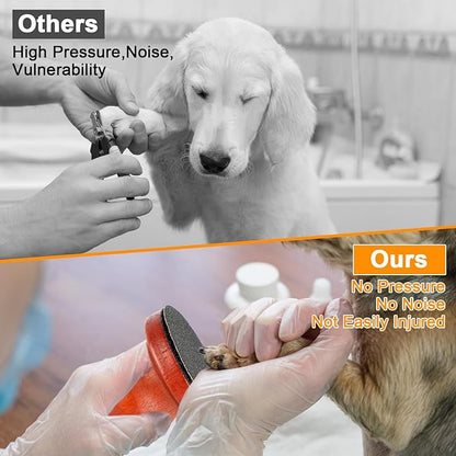 Dog Nail File, Portable Dog Nail Scratch Board, Solid Wood Pet Nail File with 4 PCS Sandpaper, Stress Free Dog Scratch Pad for Polishing Cat and Dog Nails