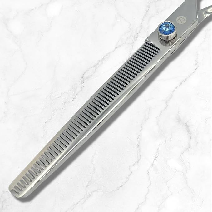 7.5" Saki Shears Dog/Pet Grooming Thinning/Texturizing Scissors - 440C Stainless Steel - Pet Hair Blending Scissor - Pet Grooming Accessories - Shiba (7.5 Inch Thinning Straight)