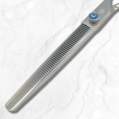 7.5" Saki Shears Dog/Pet Grooming Thinning/Texturizing Scissors - 440C Stainless Steel - Pet Hair Blending Scissor - Pet Grooming Accessories - Shiba (7.5 Inch Thinning Straight)