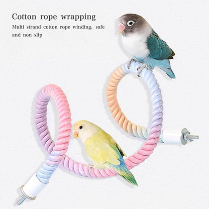 3pcs Gradient Colorful Bird Rope Perch Stand,Bird Cage Climbing Rope Toys Accessories,Bendable Climbing,Parakeet Lovebirds Cockatiels Budgies Play (15.7'',23.6'',39.3''BB)