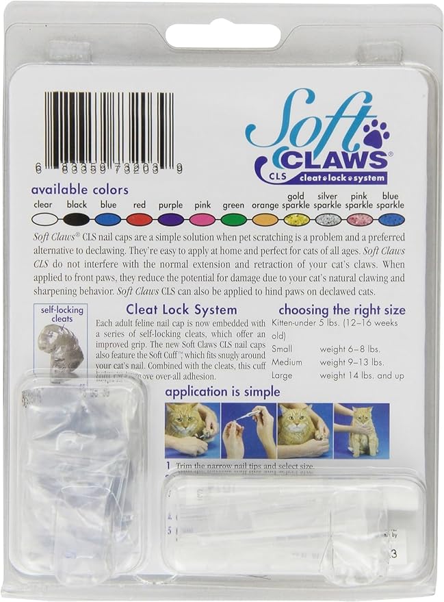 Feline Soft Claws Cat Nail Caps Take-Home Kit, Small, Pink