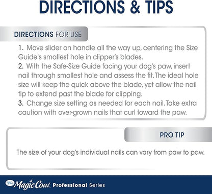 Four Paws Magic Coat Professional Series Deluxe Dog Nail Clipper with Size Guide, Claw Trimmer for Dogs, 1 Count