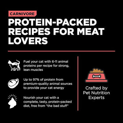 Go! Solutions Carnivore, Grain-Free, Protein Rich Dry Cat Food, Salmon and Cod Recipe, 3 lb Bag