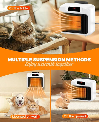 Dog House Heater With Thermostat,Heated Dog House With 6FT Anti Chew Cord and 2 Heating Mode (300/600W), Safe Pet House Heater for Dogs Chicken Coops Rabbits