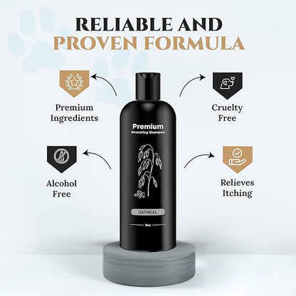 605Products - Natural Dog Shampoo for Itchy and Sensitive Skin, Puppy Shampoo and Odor Eliminator for Smelly Dogs and Puppies, Pet Shampoo and Deodorizer - Dog Bath Supplies (Oatmeal)