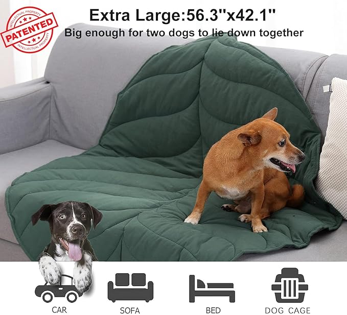 56x42 Inch Leaf Shaped Cotton Dog Blanket, Extra Large Pet Blanket for Small Medium Large Dogs, Machine Washable Puppy Mat for Couch Protection, Soft Plush Dog Bed for Furniture, Sofa, Floor
