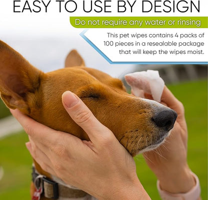MAGICARE Pet Wipes  400 pcs Dog Wipes  8x8 Inch Unscented Dog Paw Cleaner Wipes for Body, Ears, Face, and Skin  Ultra Thick & Soft with Hypoallergenic Formula  Ideal Pet Wipes for Dogs & Cats