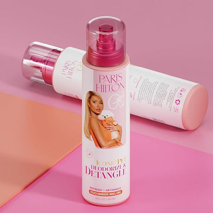Paris Hilton Dog Perfume, Deodorizer & Detangler | Odor Neutralizing with Crisp Refreshing Cucumber Melon Scent - Sulfate-Free, Vegan, Hypoallergenic for All Pet Breeds 10oz/295ml